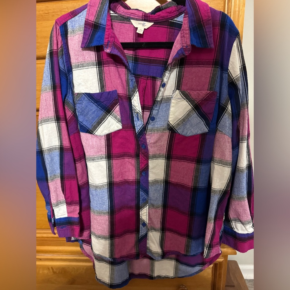 Terra & Sky women's flannel shirt size 1x (16w-18w) - Picture 5 of 7